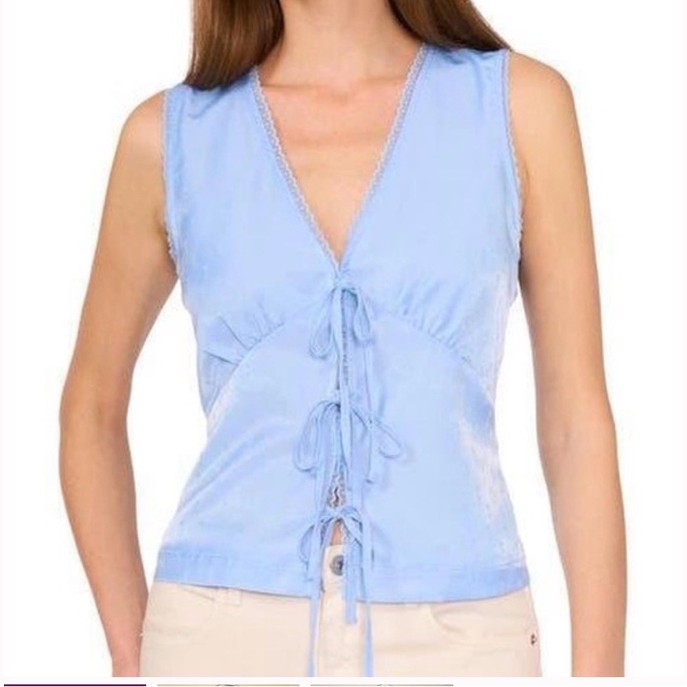 1.STATE Blue Tie Front Tank